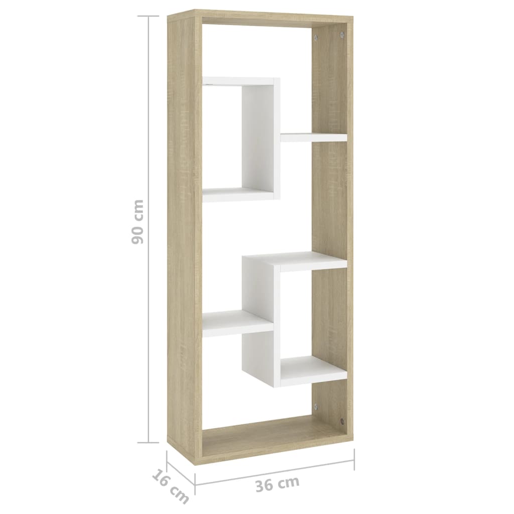 Wandschap 36x16x90 cm bewerkt hout