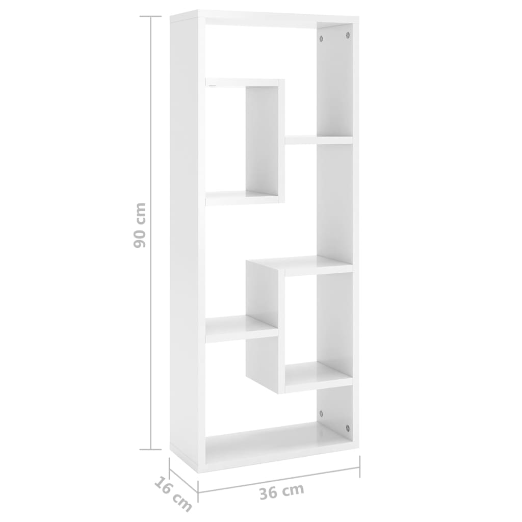 Wandschap 36x16x90 cm bewerkt hout