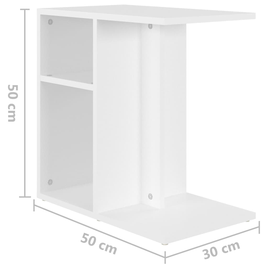 Bijzettafel 50x30x50 cm bewerkt hout eikenkleurig