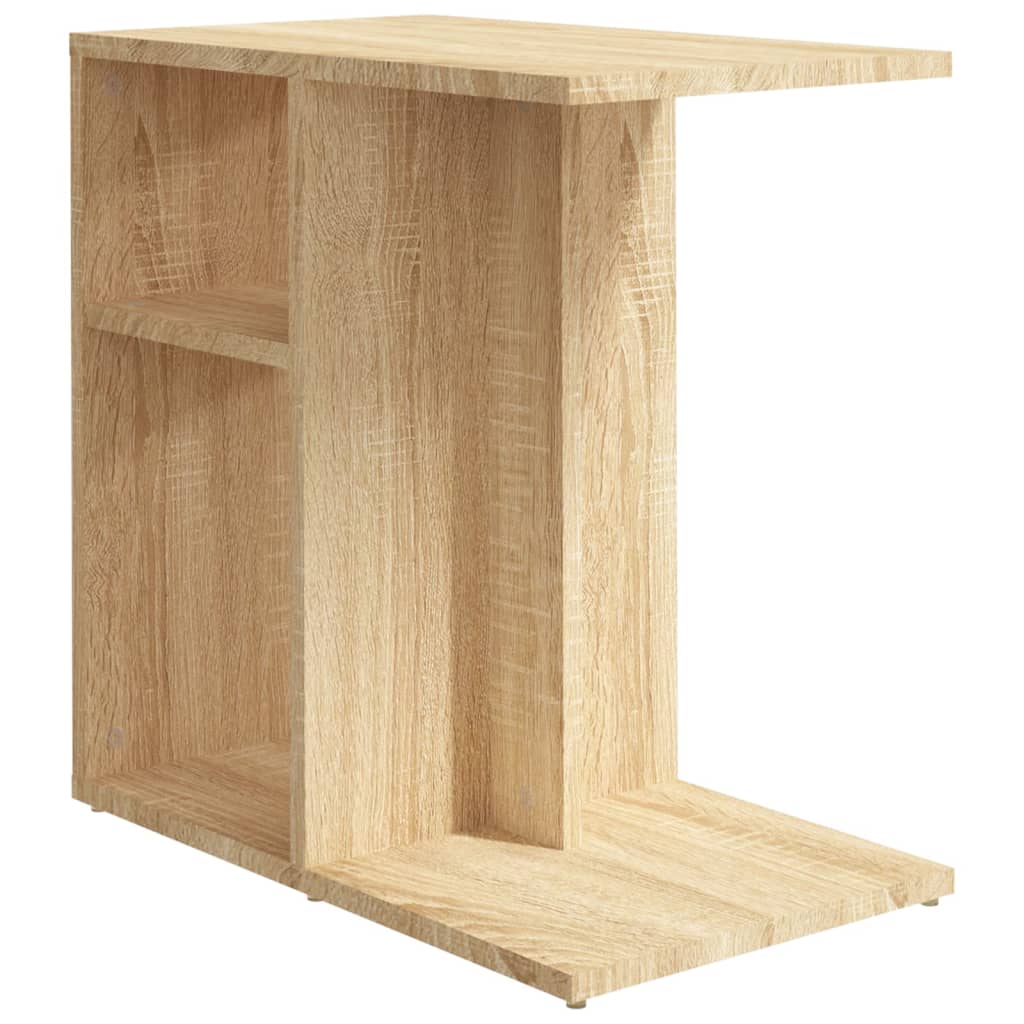 Bijzettafel 50x30x50 cm bewerkt hout eikenkleurig