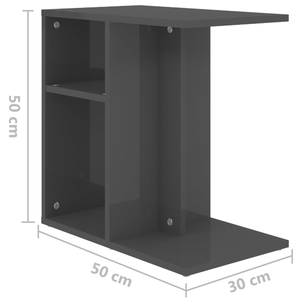 Bijzettafel 50x30x50 cm bewerkt hout eikenkleurig