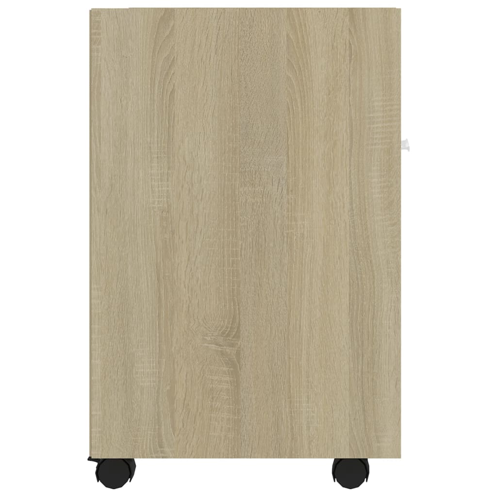 Bijzetkast met wielen 33x38x60 cm bewerkt hout