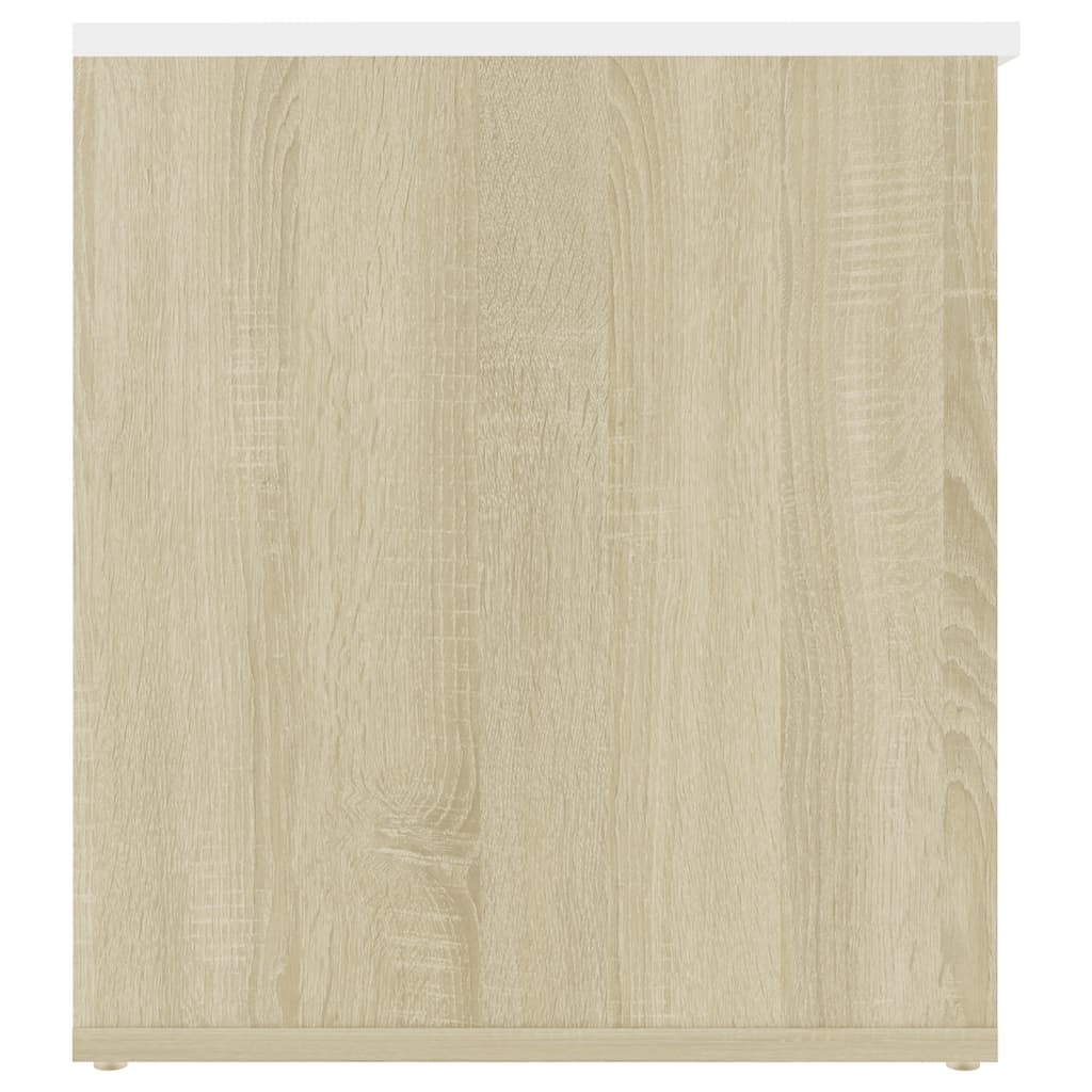 Opbergkist 84x42x46 cm bewerkt hout eikenkleurig