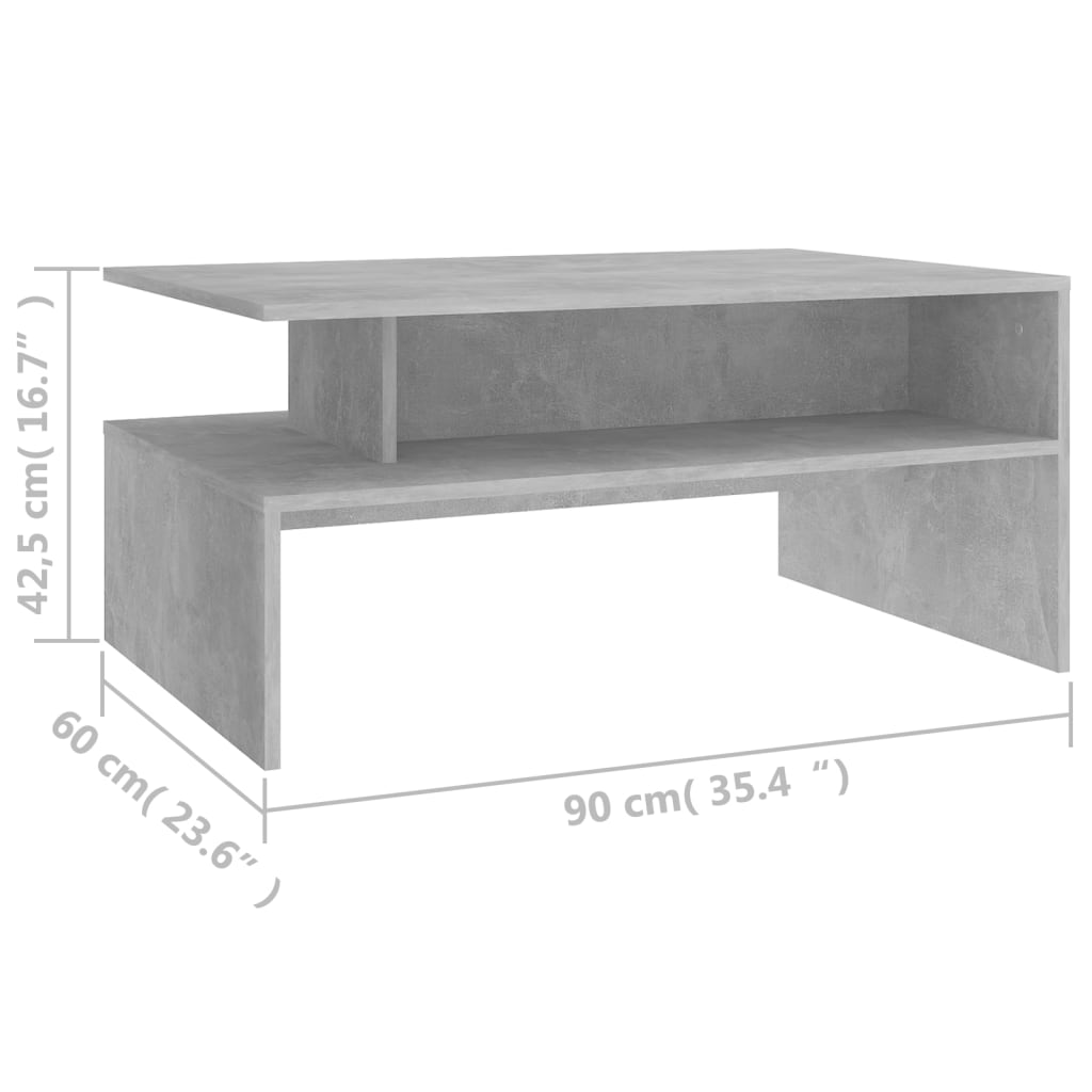 Salontafel 90x60x42,5 cm bewerkt hout eikenkleurig