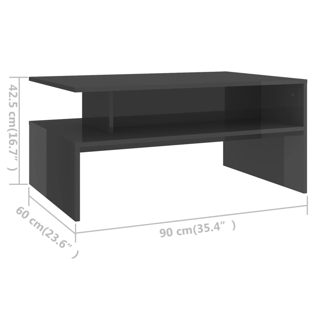 Salontafel 90x60x42,5 cm bewerkt hout eikenkleurig