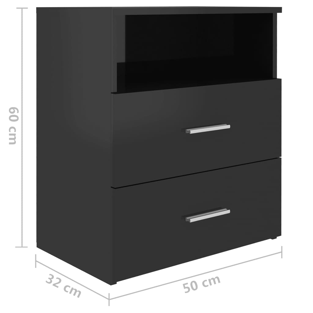 Nachtkastjes 2 st 50x32x60 cm eikenkleurig