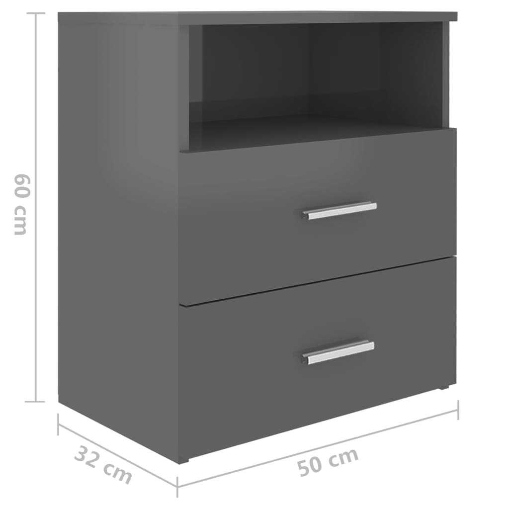 Nachtkastjes 2 st 50x32x60 cm eikenkleurig