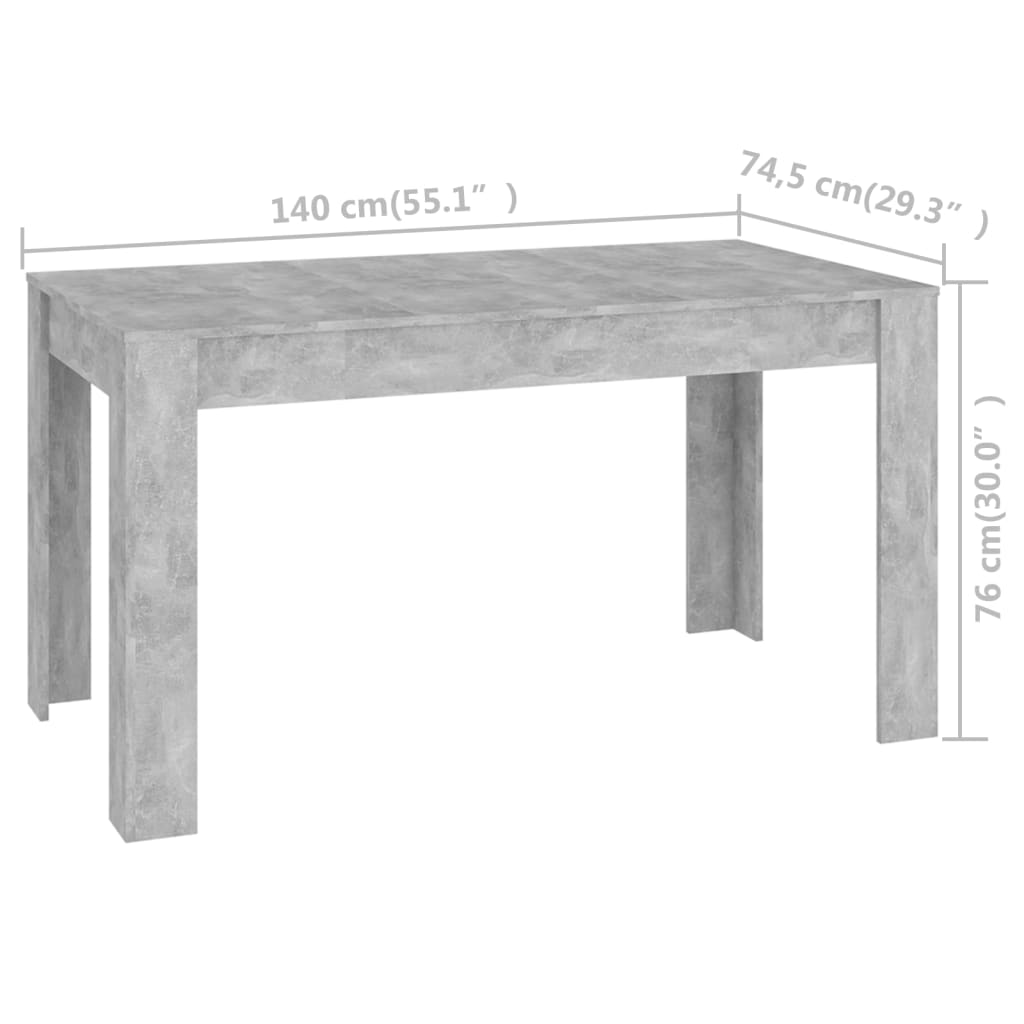 Eettafel 140x74,5x76 cm bewerkt hout eikenkleurig