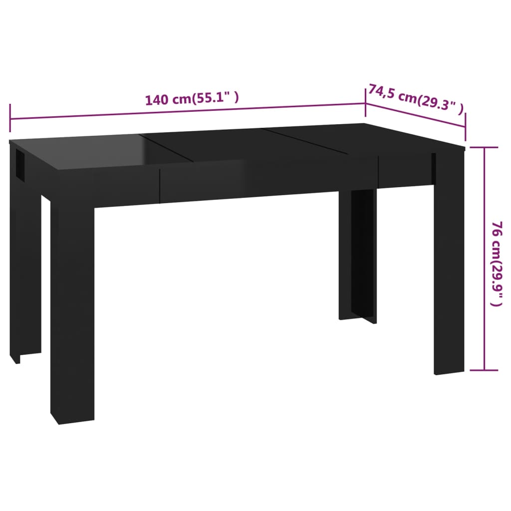 Eettafel 140x74,5x76 cm bewerkt hout eikenkleurig