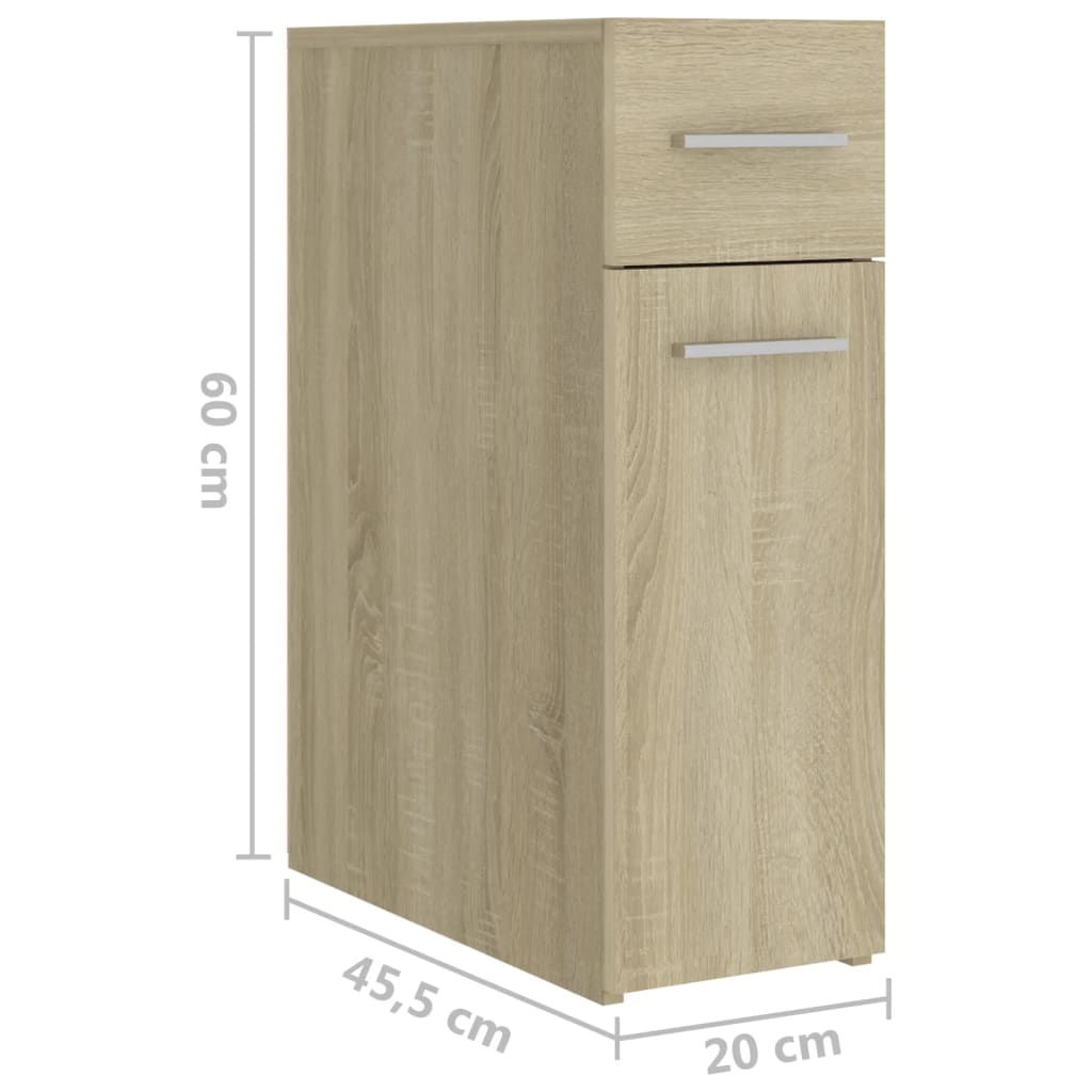 Apothekerskast 20x45,5x60 cm bewerkt hout eikenkleurig