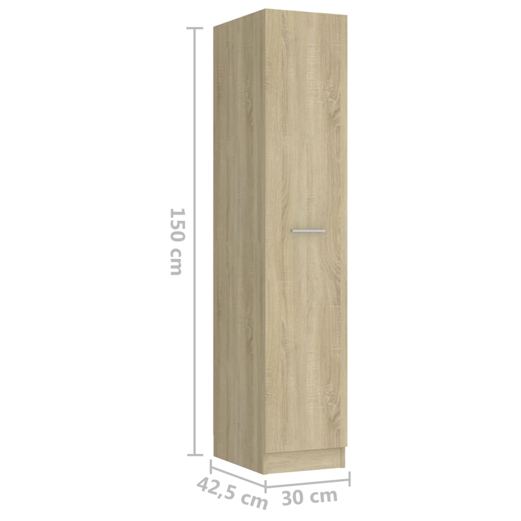 Apothekerskast 30x42,5x150 cm bewerkt hout