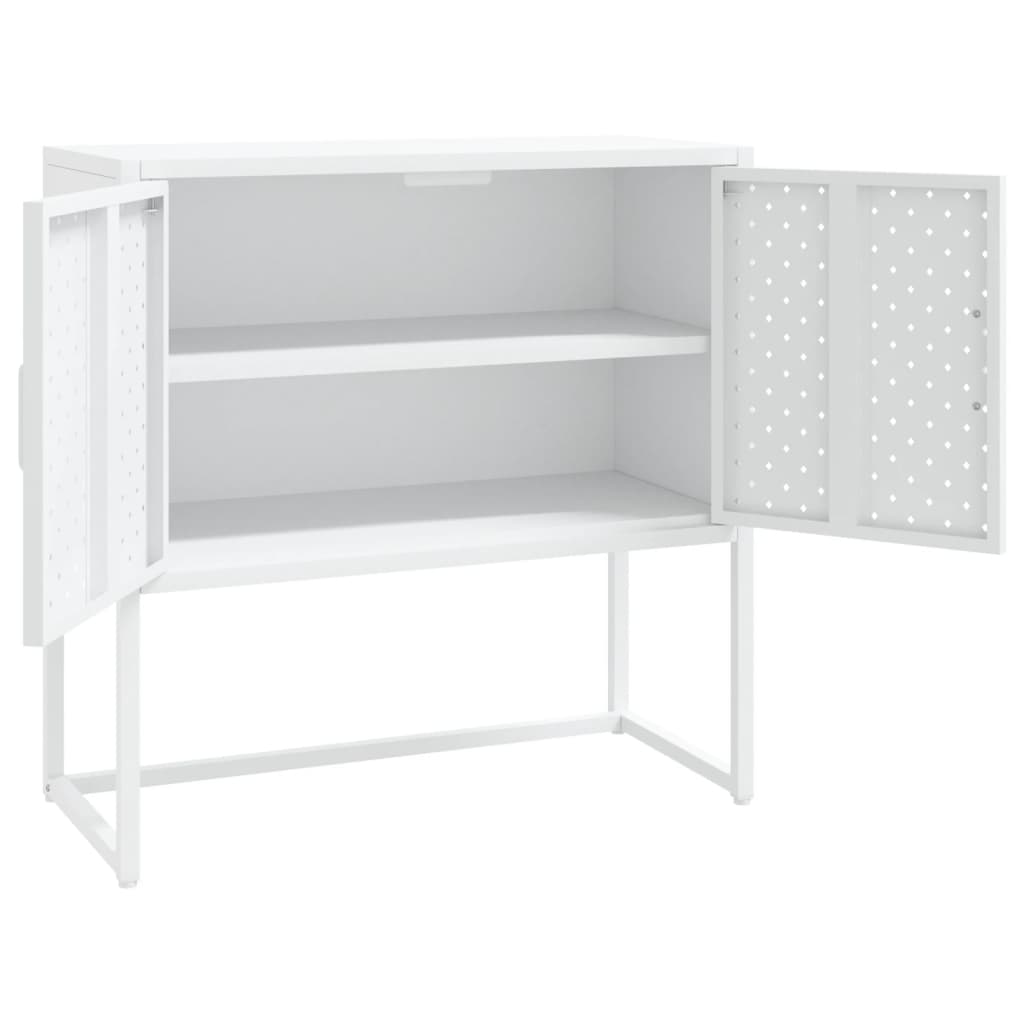 Dressoir 105x35x75 cm staal wit