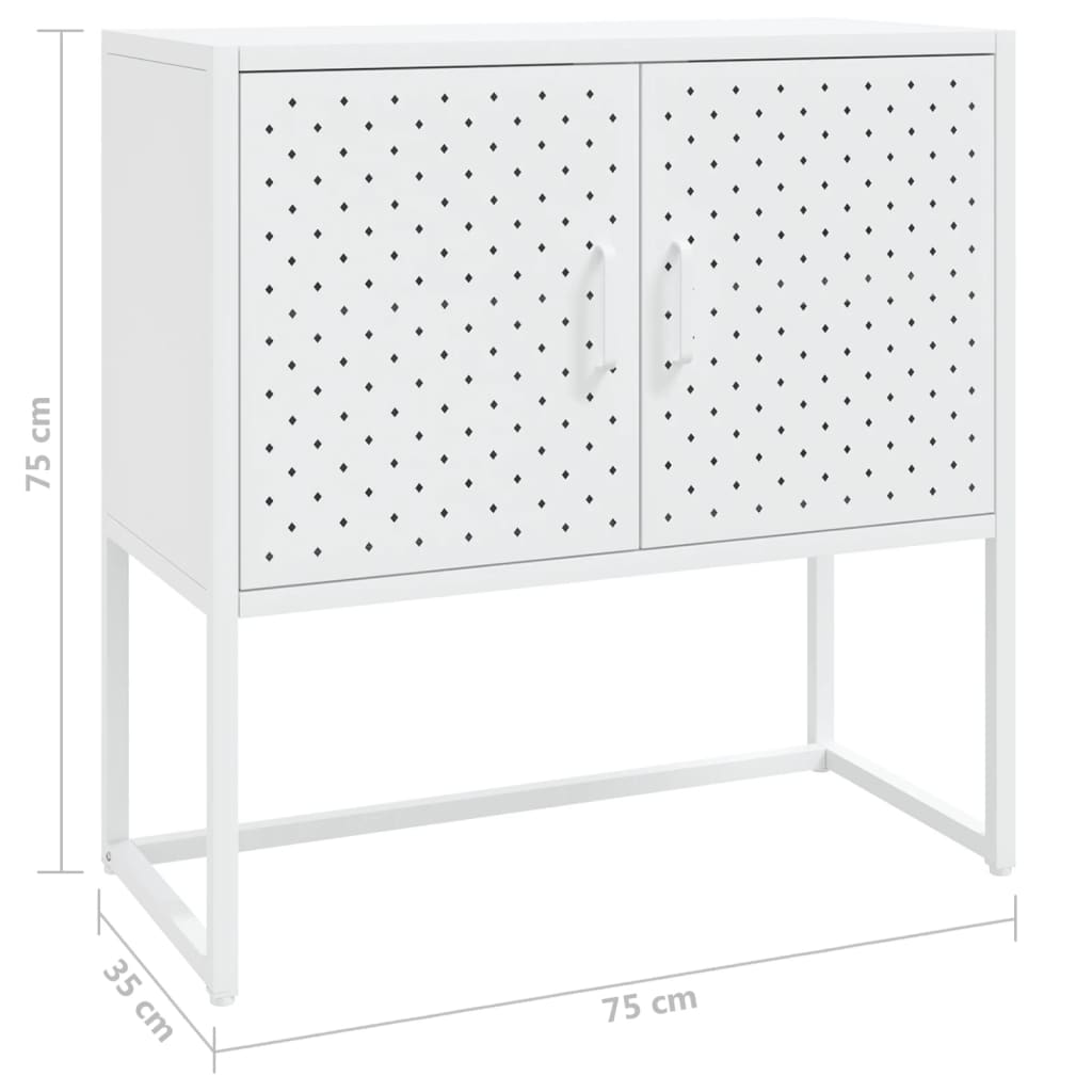 Dressoir 105x35x75 cm staal wit