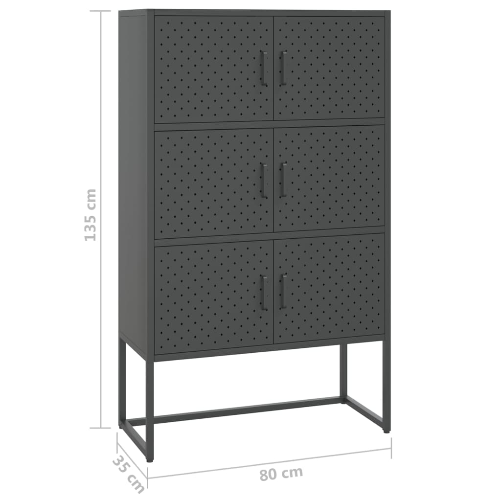 Hoge kast 80x35x100 cm staal