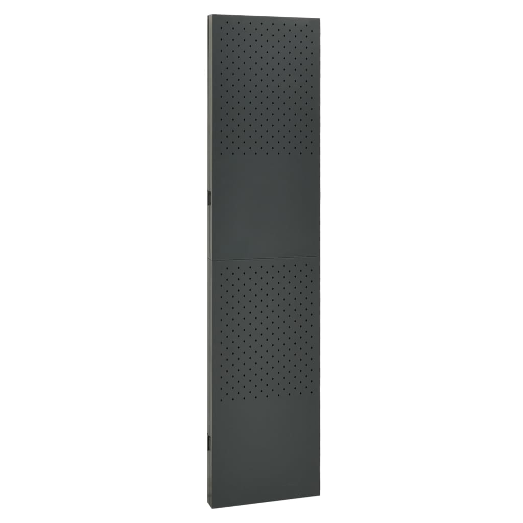 Kamerschermen 2 st met 6 panelen 240x180 cm staal wit