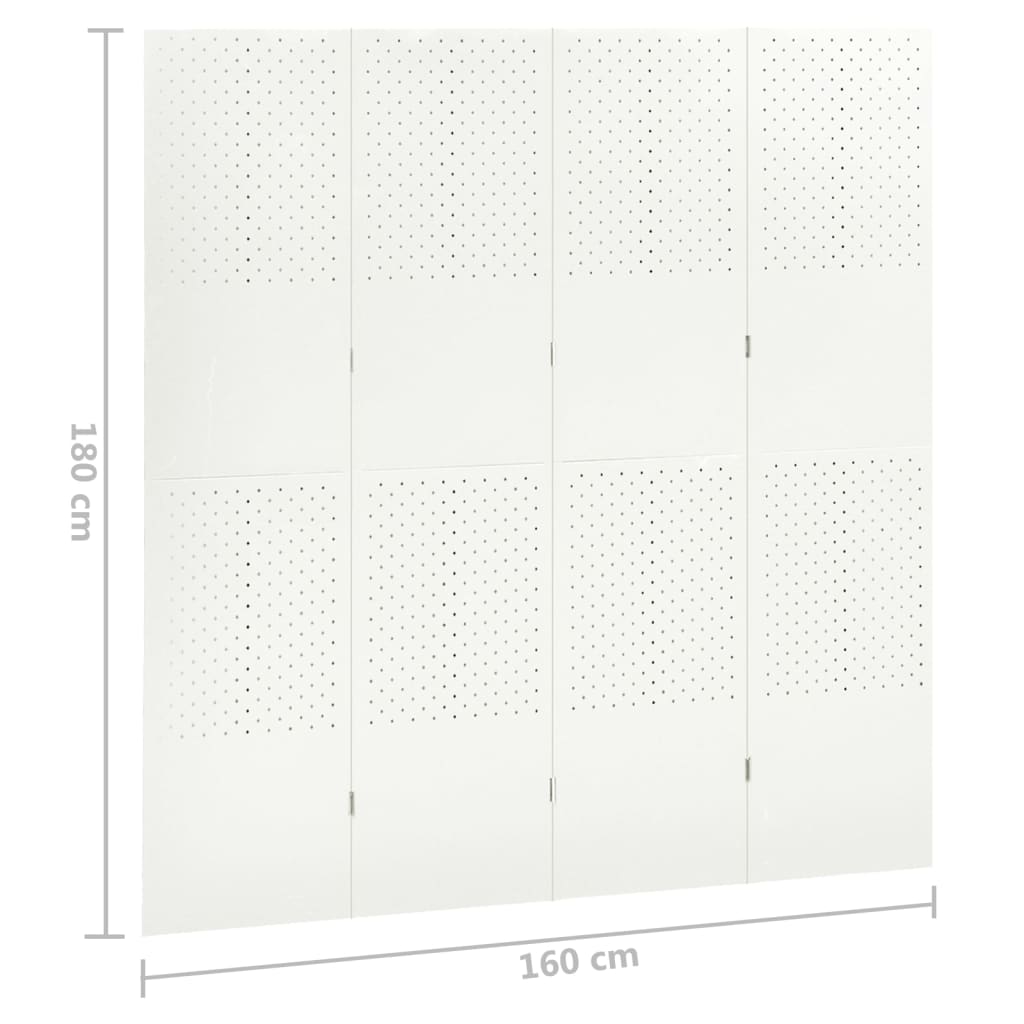 Kamerschermen 2 st met 6 panelen 240x180 cm staal wit