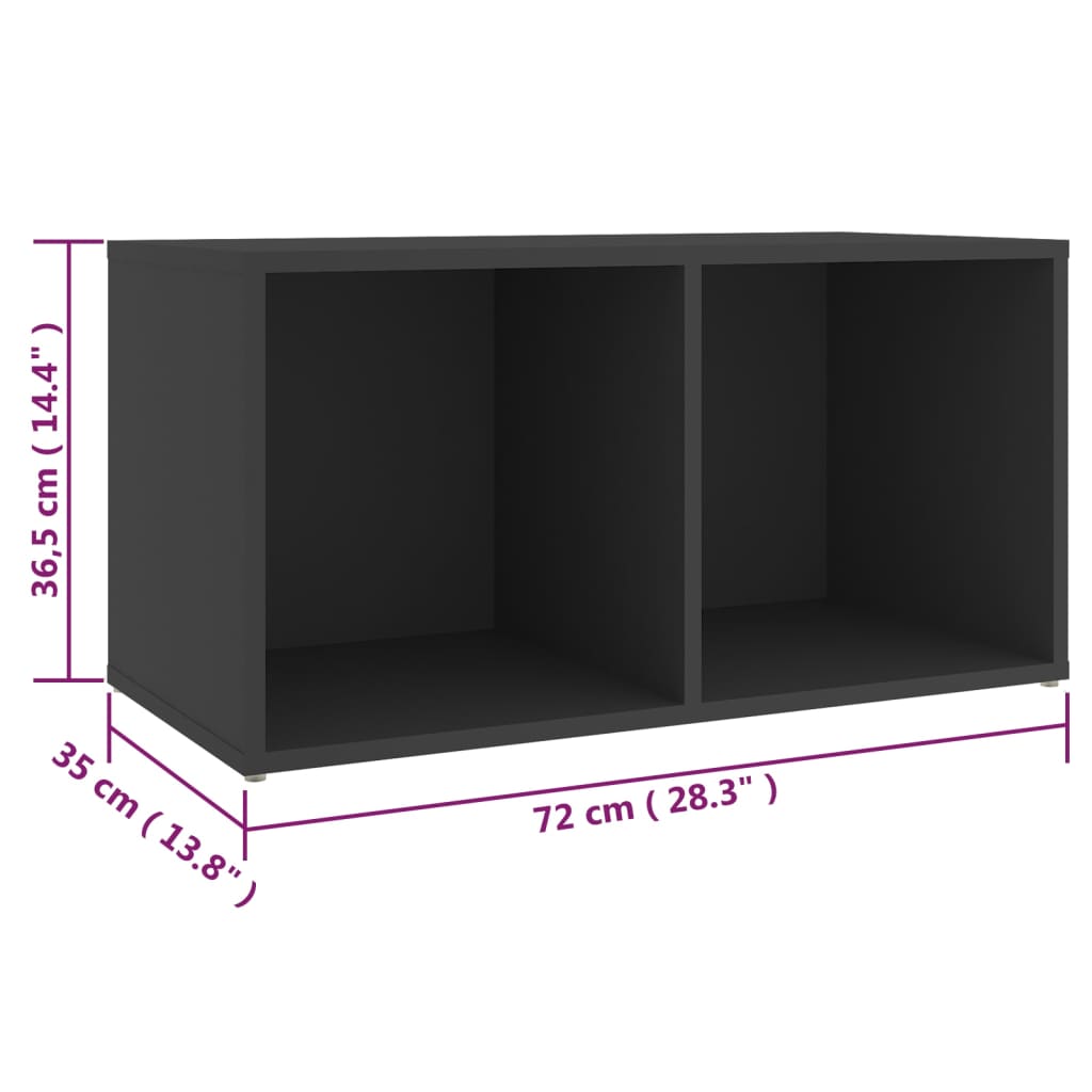 Tv-meubelen 2 st 107x35x37 cm bewerkt hout hoogglans grijs