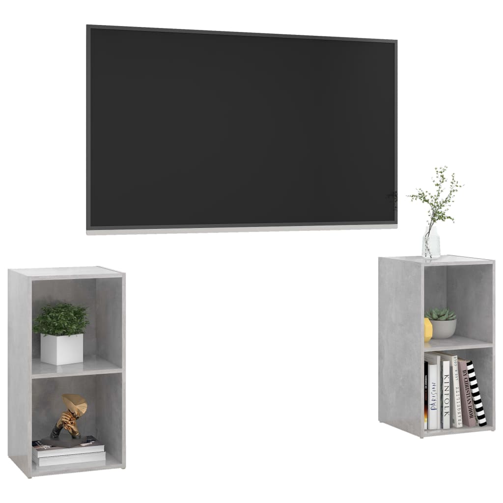 Tv-meubelen 2 st 107x35x37 cm bewerkt hout hoogglans grijs