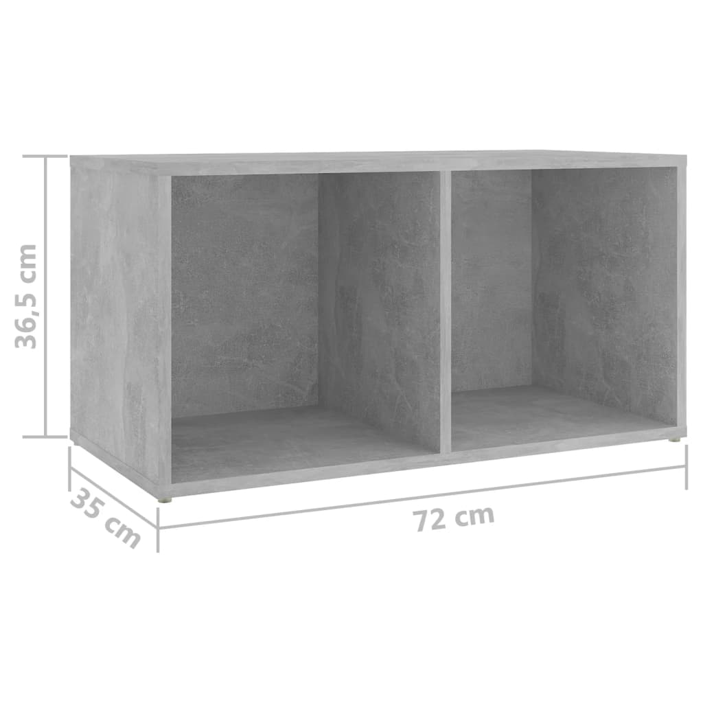 Tv-meubelen 2 st 72x35x36,5 cm bewerkt houtbetongrijs