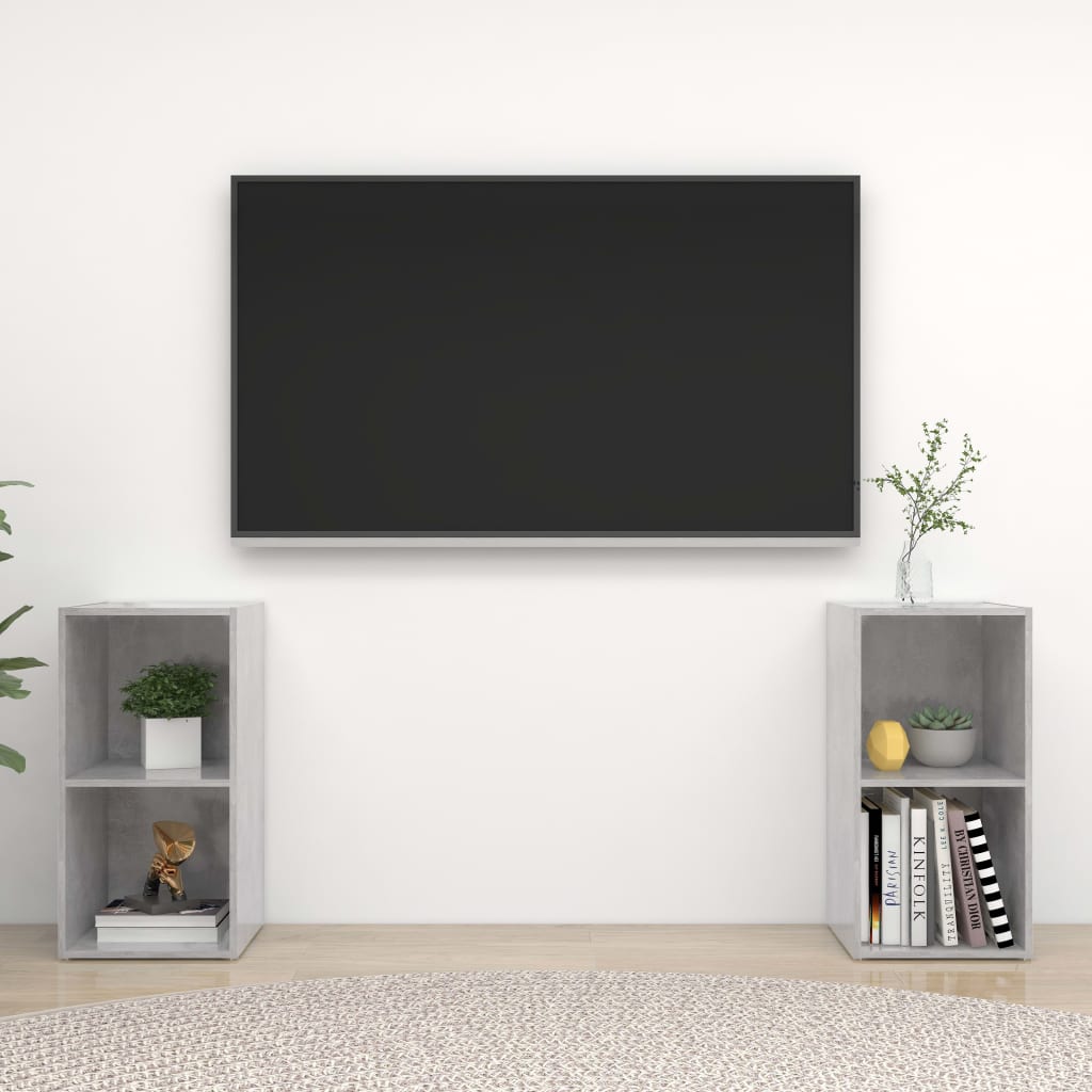 Tv-meubelen 2 st 107x35x37 cm bewerkt hout hoogglans grijs