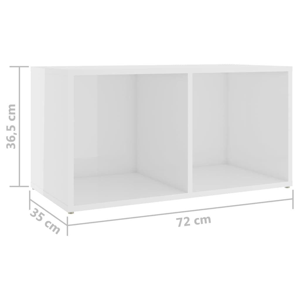 Tv-meubelen 2 st 107x35x37 cm bewerkt hout hoogglans grijs