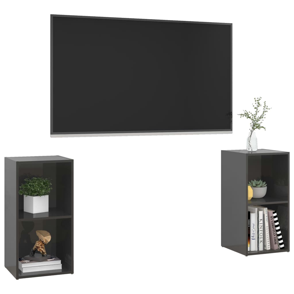 Tv-meubelen 2 st 107x35x37 cm bewerkt houtgrijs