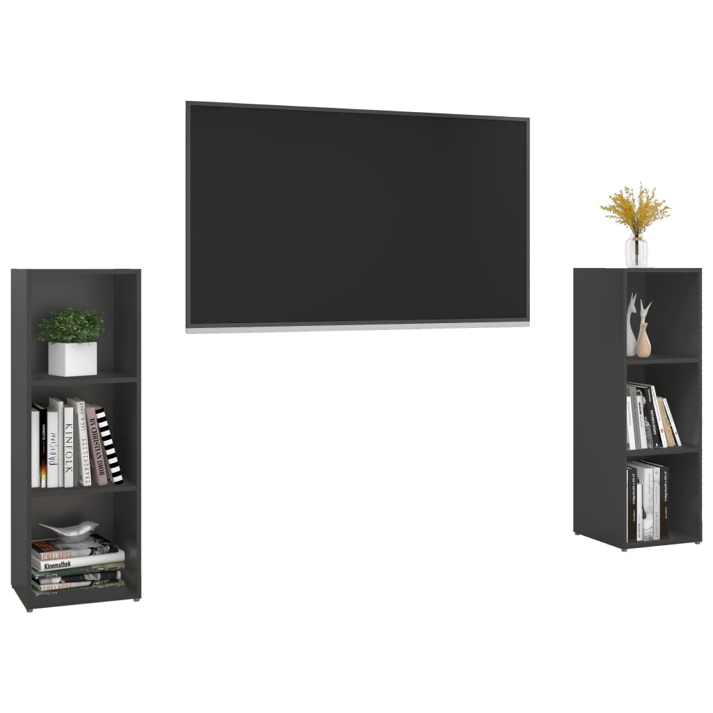 Tv-meubelen 2 st 107x35x37 cm bewerkt houtgrijs