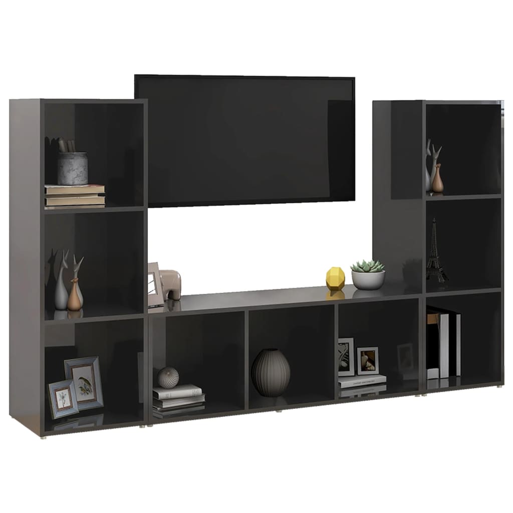 Tv-meubelen 3st 107x35x37 cm bewerkt hout wit sonoma eikenkleur