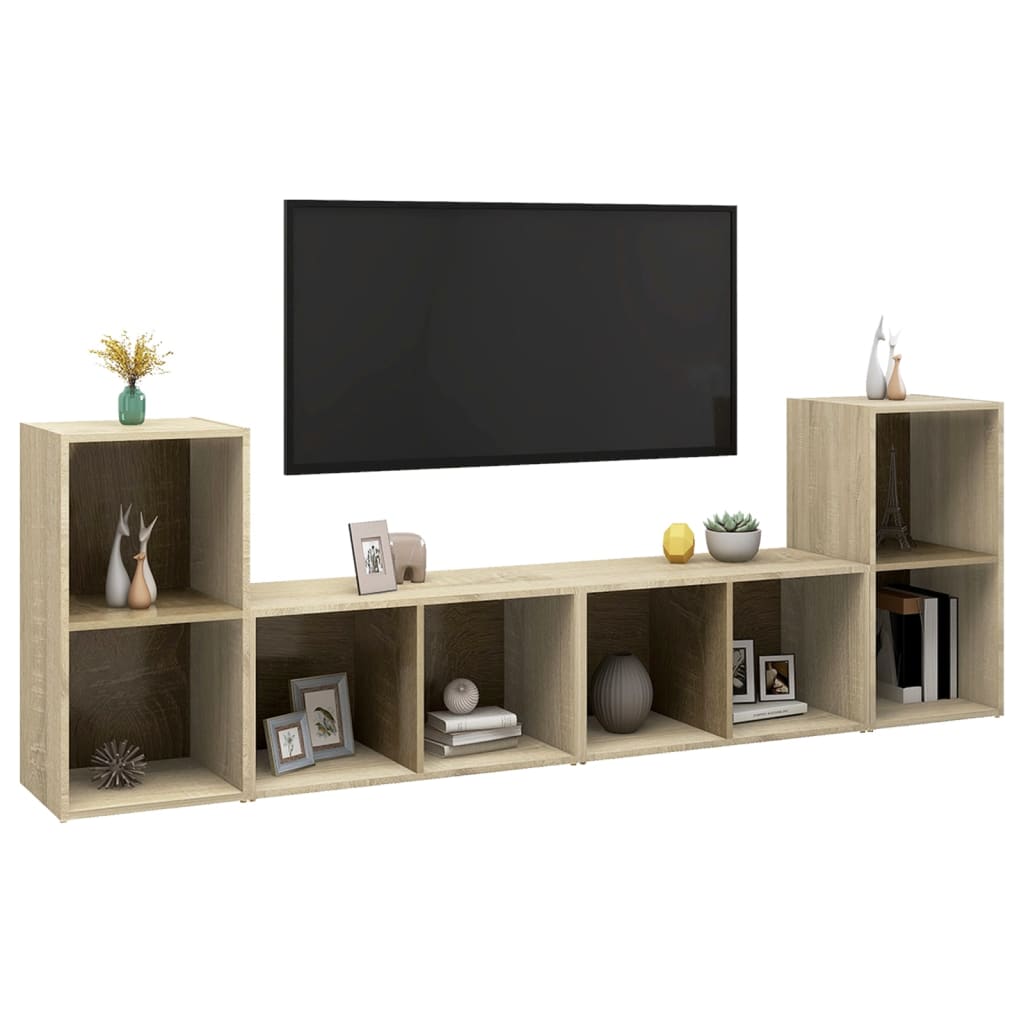 Tv-meubelen 4 st 72x35x36,5 cm bewerkt hout hoogglans wit