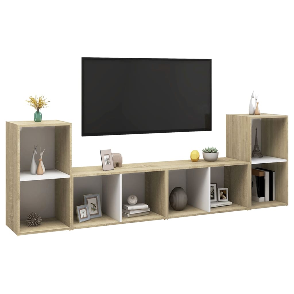 Tv-meubelen 4 st 72x35x36,5 cm bewerkt hout