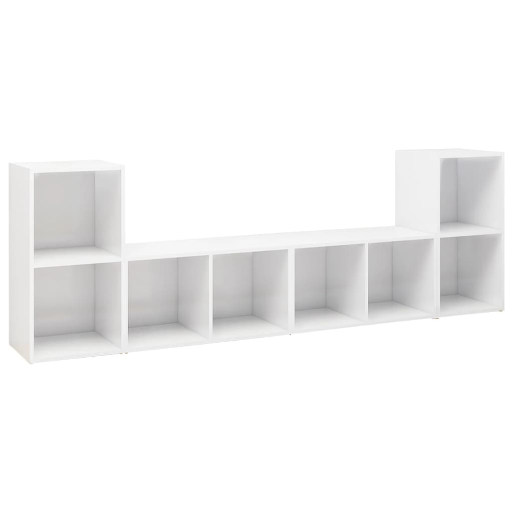 Tv-meubelen 4 st 72x35x36,5 cm bewerkt hout hoogglans wit