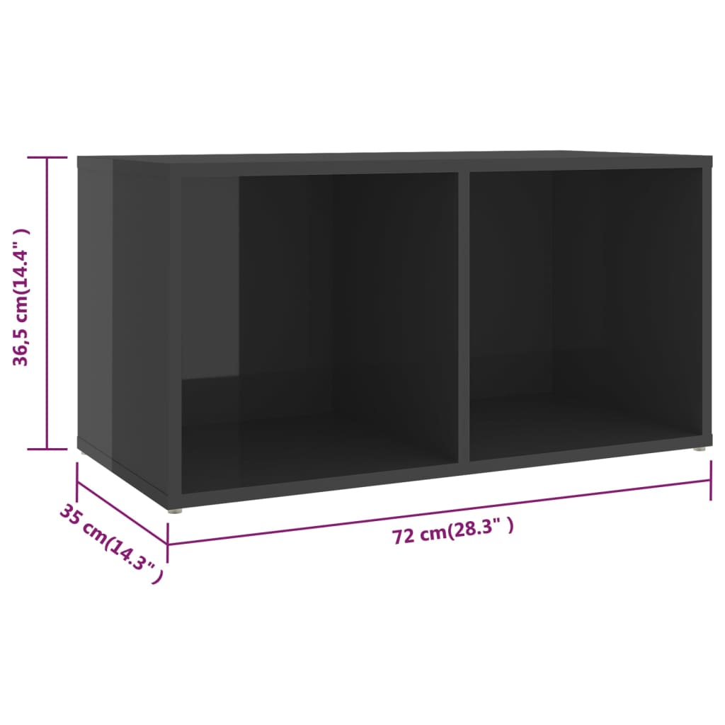 Tv-meubelen 4 st 72x35x36,5 cm bewerkt hout hoogglans wit