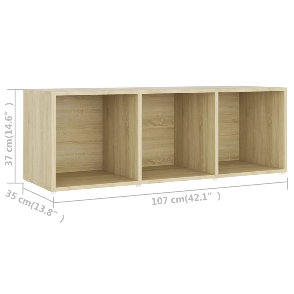 Tv-meubelen 3st 107x35x37 cm bewerkt hout wit sonoma eikenkleur