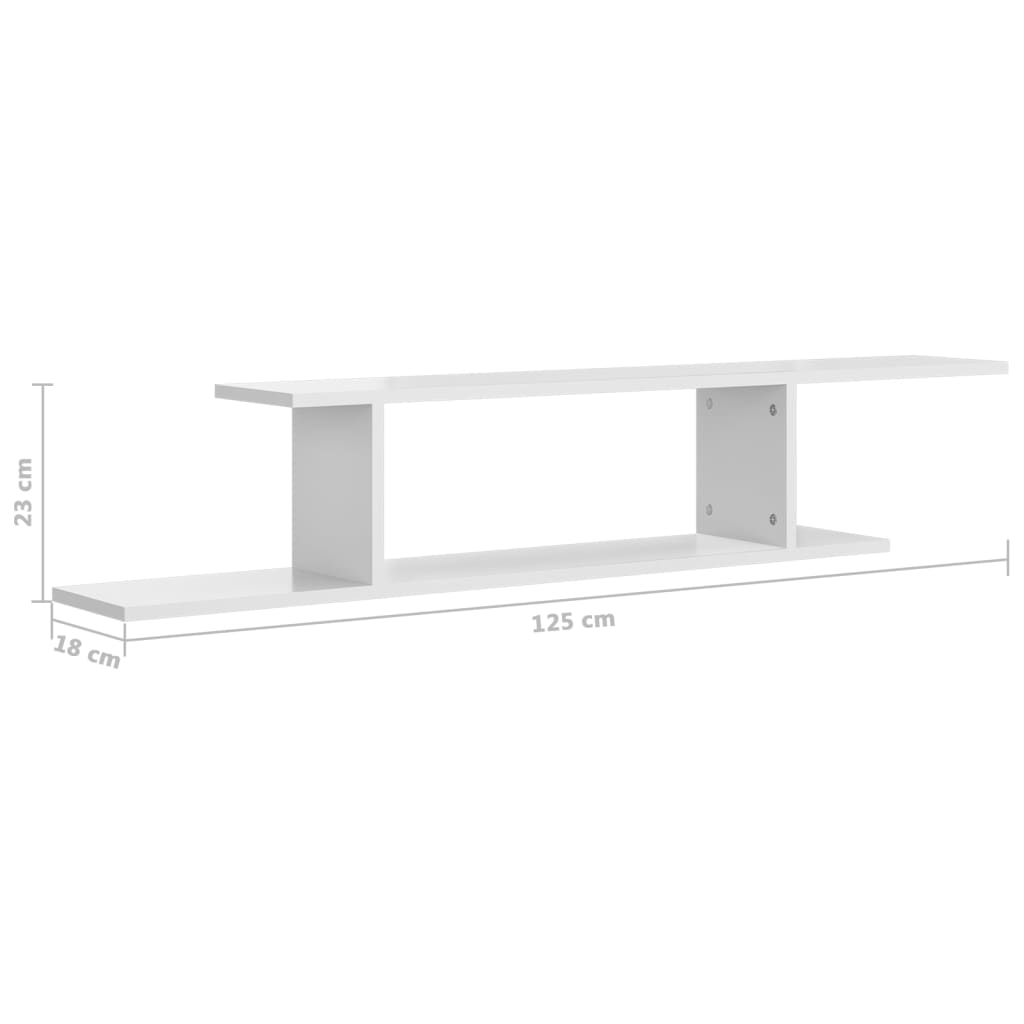 Tv-wandschap 125x18x23 cm bewerkt hout