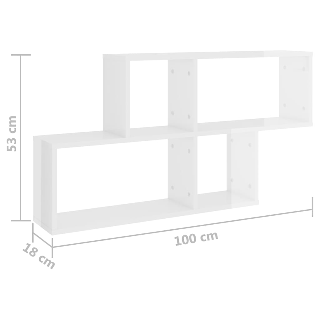 Wandschap 100x18x53 cm bewerkt hout eikenkleurig