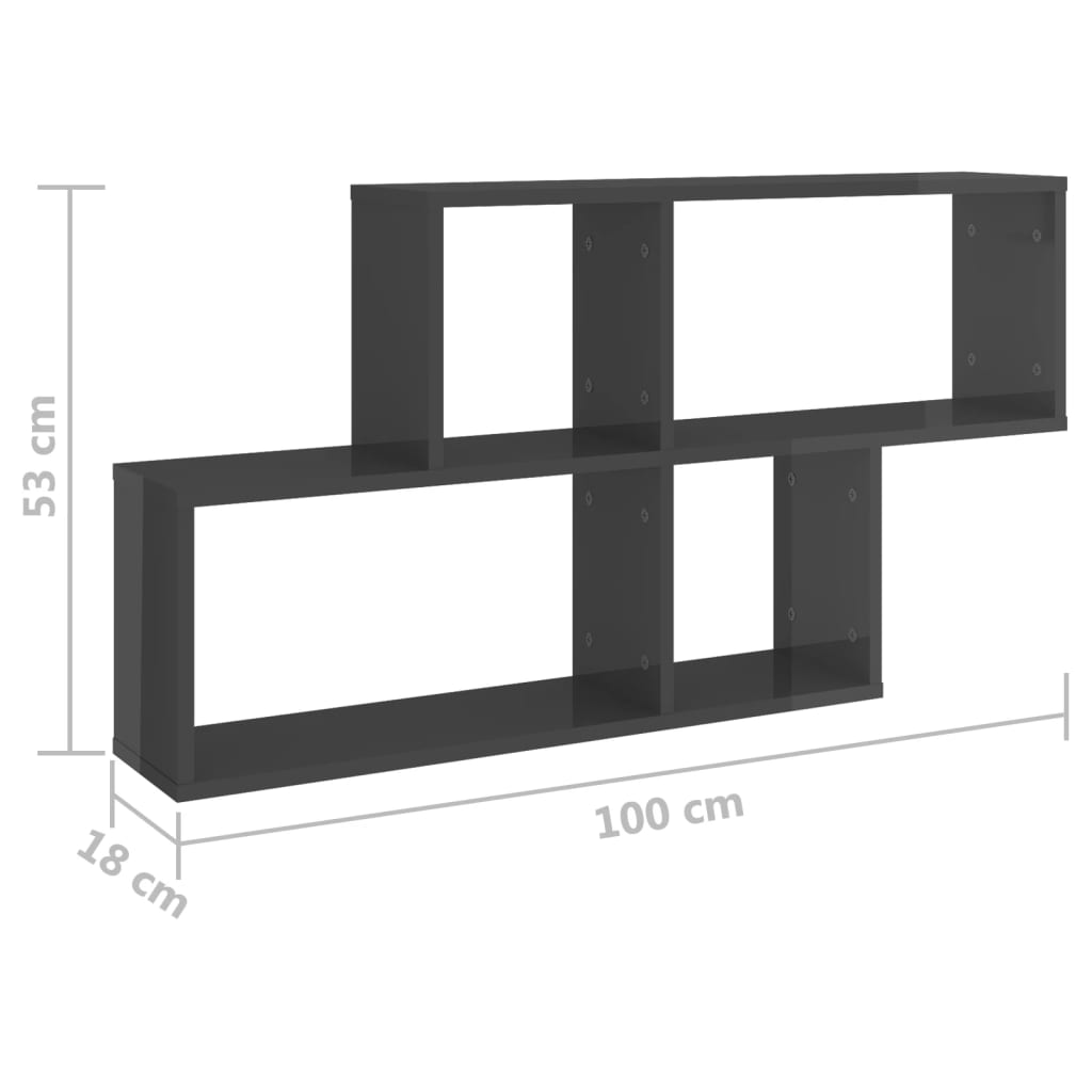 Wandschap 100x18x53 cm bewerkt hout eikenkleurig