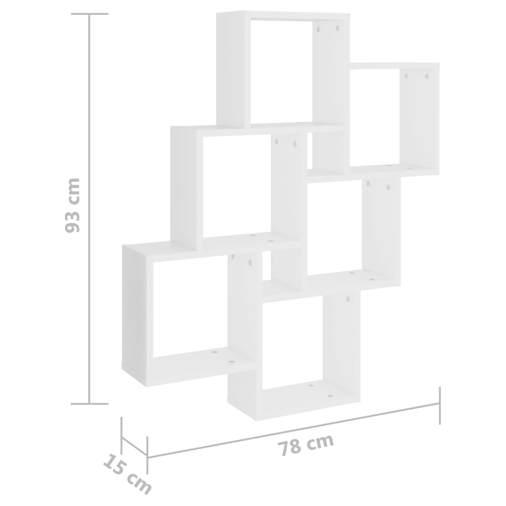 Wandschap kubus 78x15x93 cm bewerkt hout