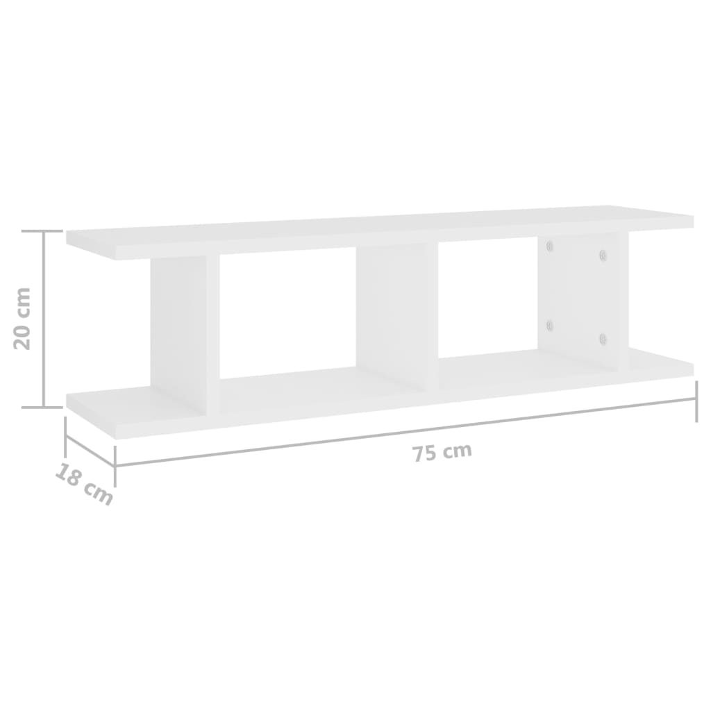 Wandschappen 2 st 105x18x20 cm bewerkt hout