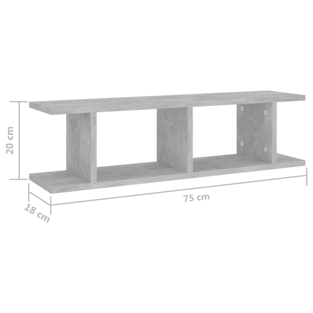 Wandschappen 2 st 105x18x20 cm bewerkt hout