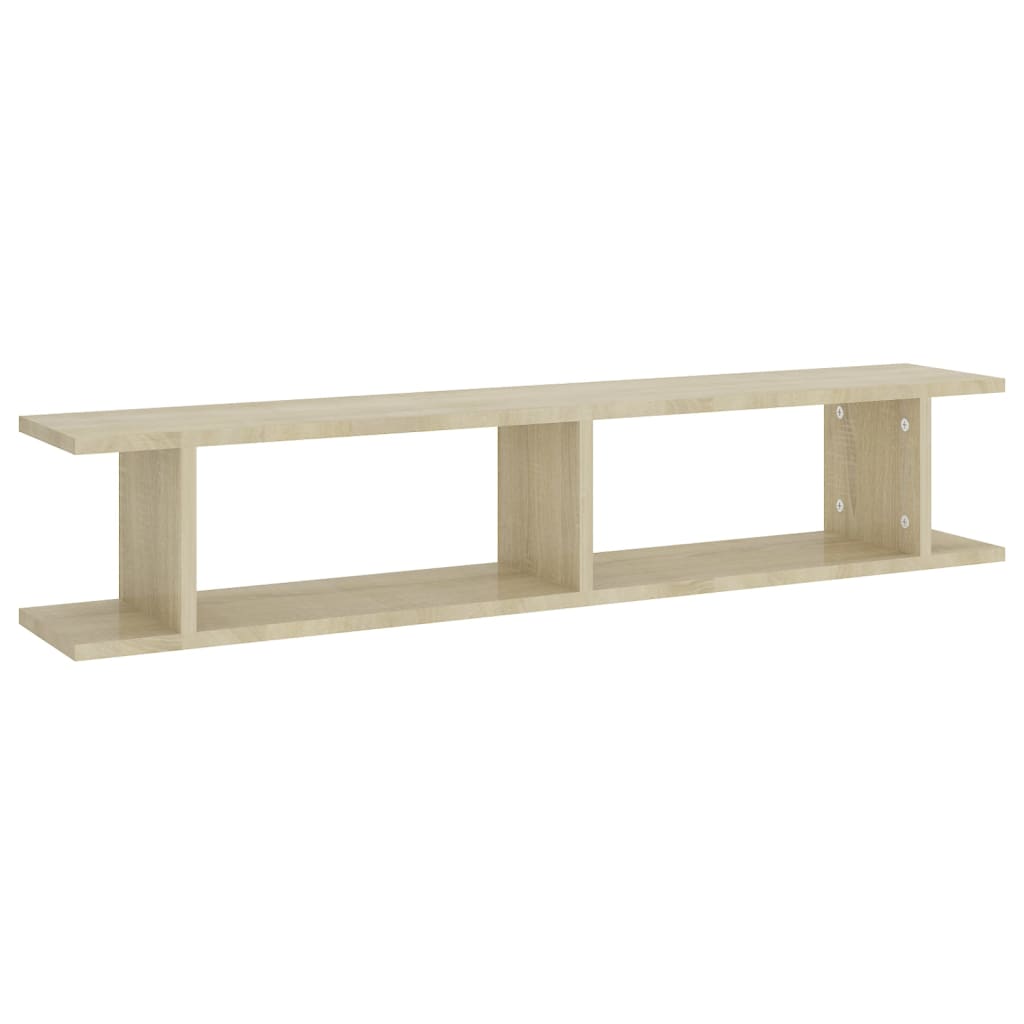 Wandschappen 2 st 105x18x20 cm bewerkt hout