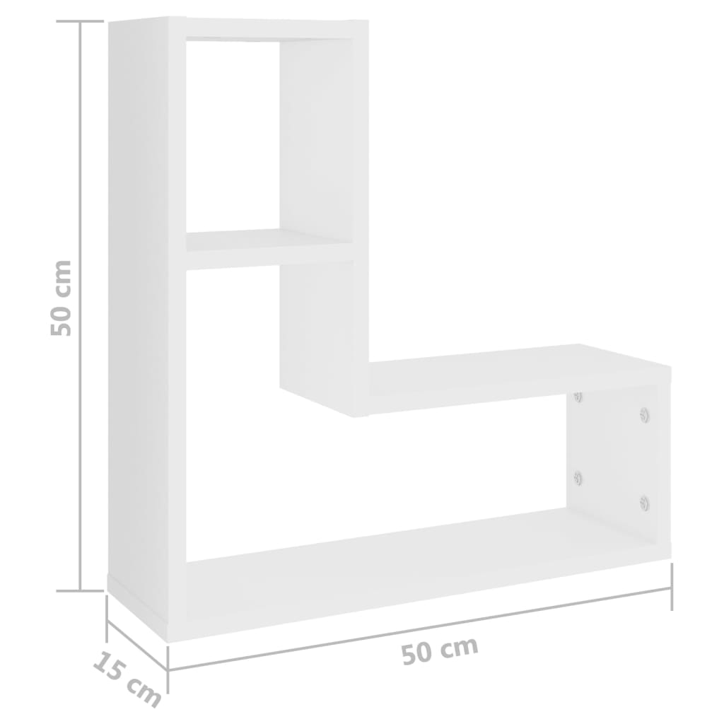 Wandschappen kubus 2 st 50x15x50 cm hout artisanaal eiken