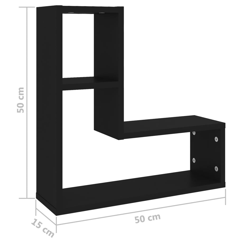 Wandschappen 2 st 50x15x50 cm bewerkt hout bruin eikenkleur