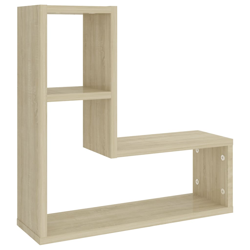 Wandschappen kubus 2 st 50x15x50 cm hout artisanaal eiken