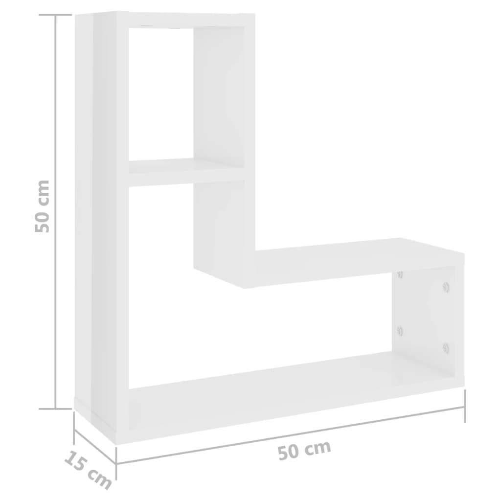 Wandschappen 2 st 50x15x50 cm bewerkt hout