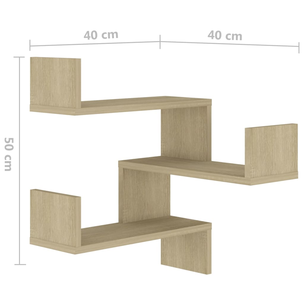 Hoekwandschap 40x40x50 cm bewerkt hout