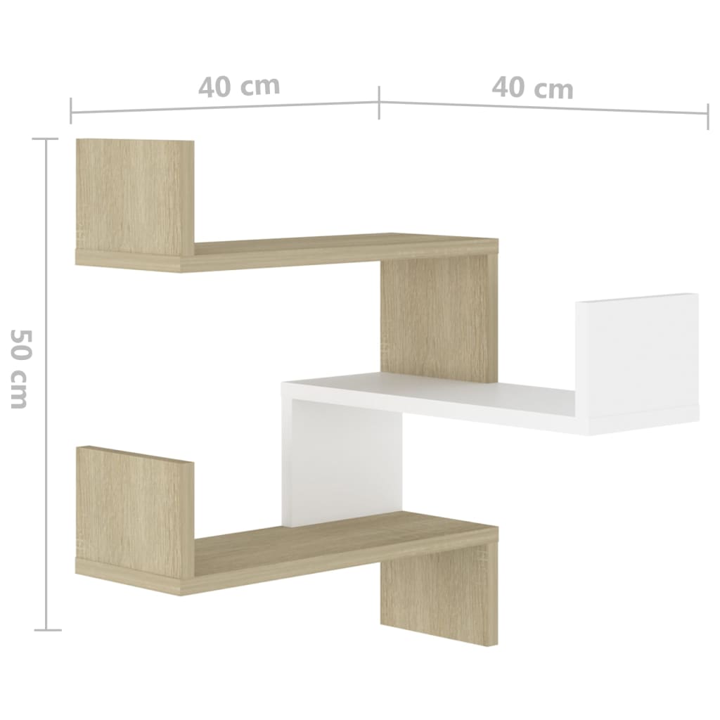 Hoekwandschap 40x40x50 cm bewerkt hout