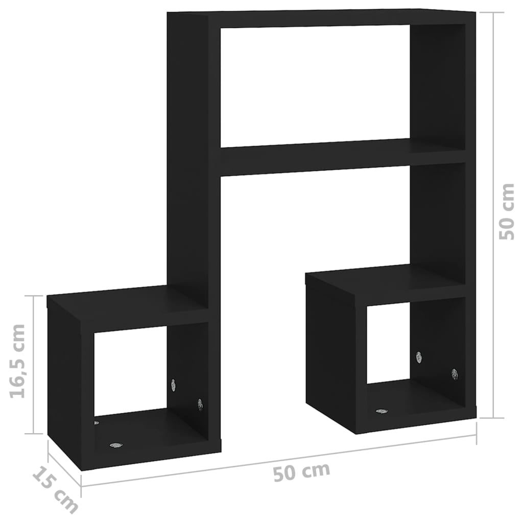 Wandschappen 2 st 50x15x50 cm bewerkt hout