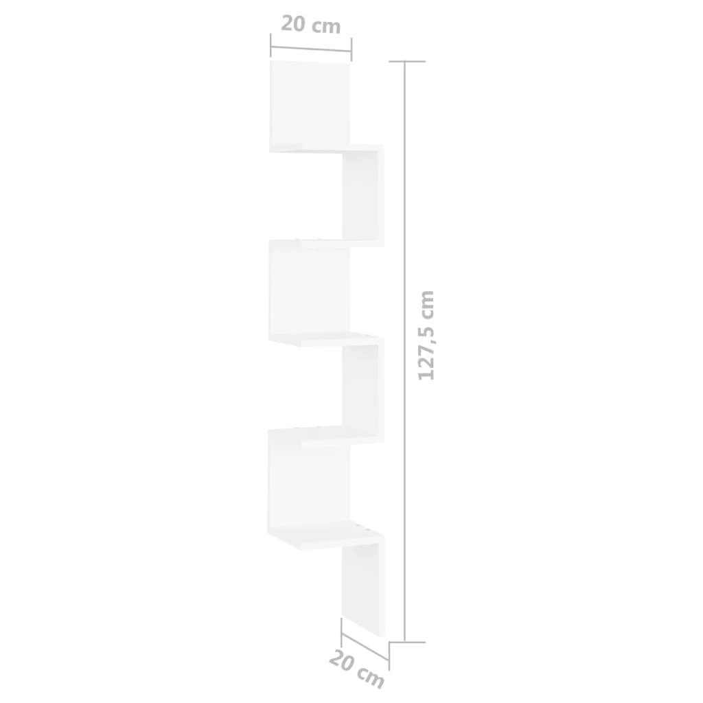 Hoekwandschap 20x20x127,5 cm bewerkt hout