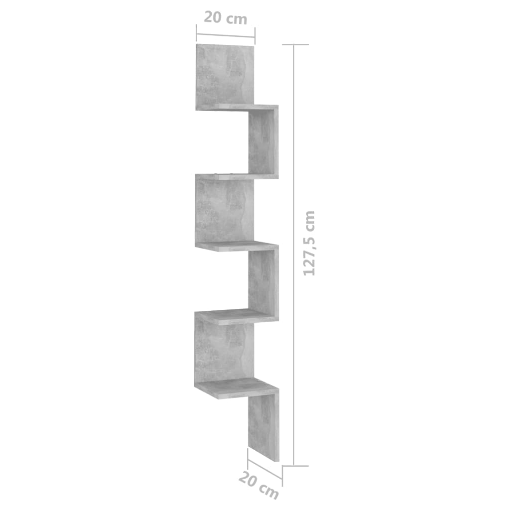 Hoekwandschap 20x20x127,5 cm bewerkt hout