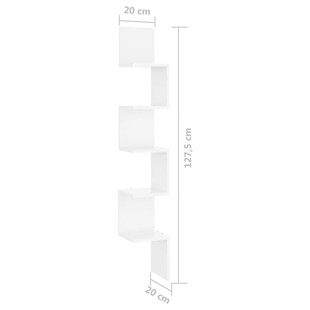 Hoekwandschap 20x20x127,5 cm bewerkt hout